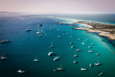 High angle view of sea against sky