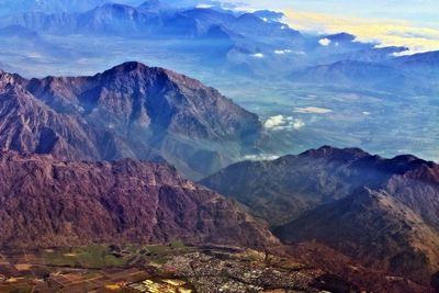 Scenic view of mountains against sky