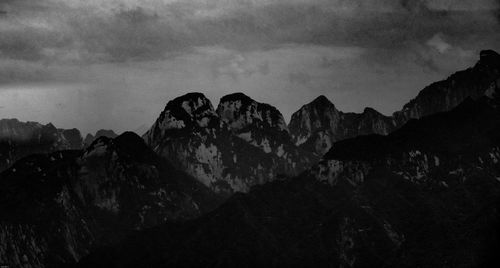 Panoramic view of mountains against sky