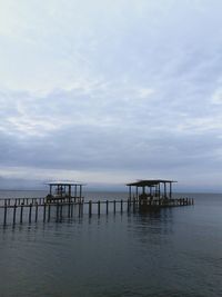 View of pier on sea