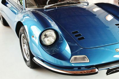 Close-up of car headlight