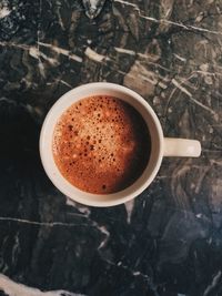 High angle view of coffee cup