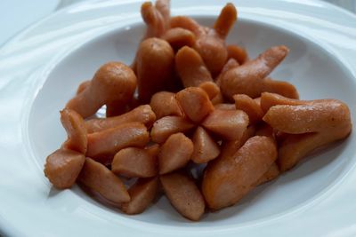 High angle view of food in plate