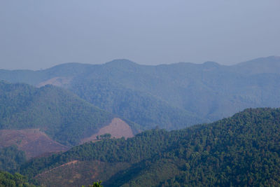 Scenic view of mountains against clear sky