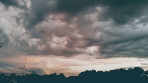 Scenic view of dramatic sky during sunset