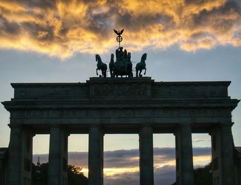 Low angle view of brandenburg gate against sky