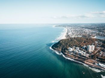 High angle view of sea against sky