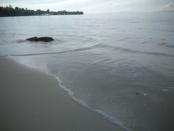 High angle view of beach against sky