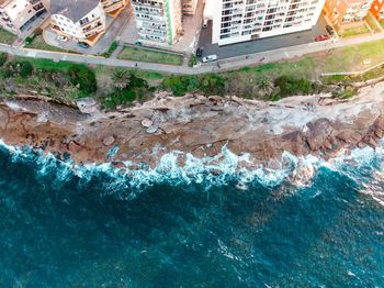 High angle view of swimming pool in sea