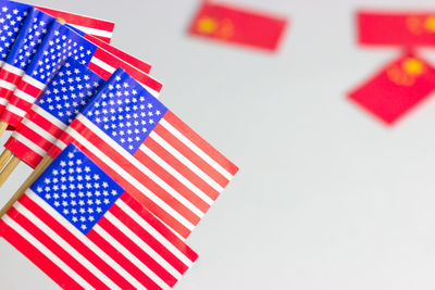 Close-up of flag against white background