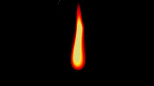 Close-up of illuminated candle against black background