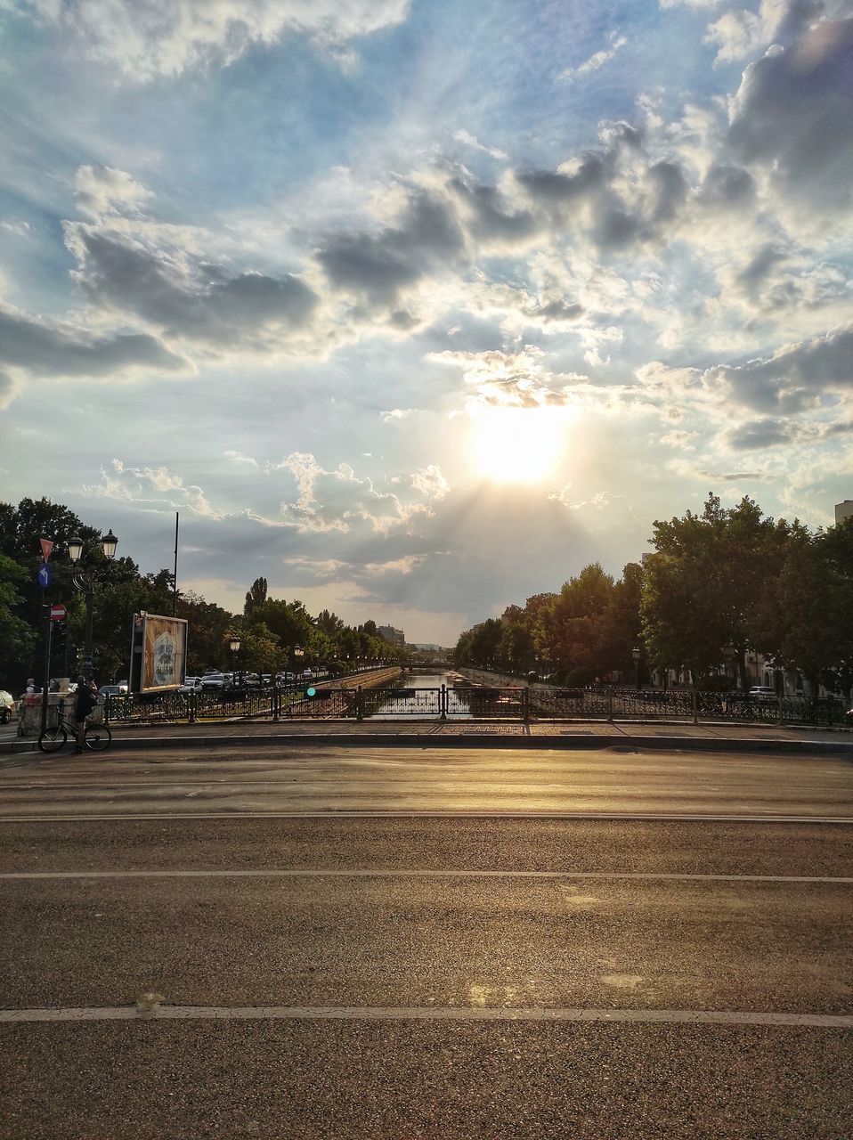 VIEW OF CITY AT SUNSET