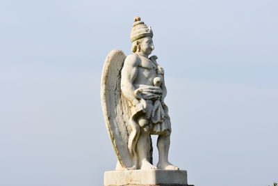 Low angle view of statue against clear sky