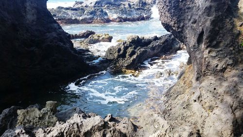 Rocks in sea