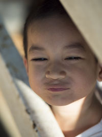 Close-up portrait of cute boy