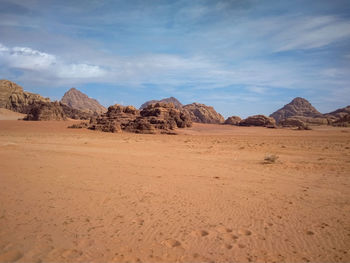 Scenic view of desert against sky