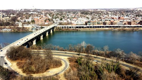 Bridge over river in city