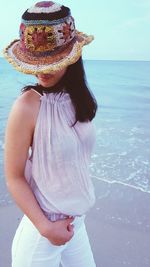 Woman looking at sea