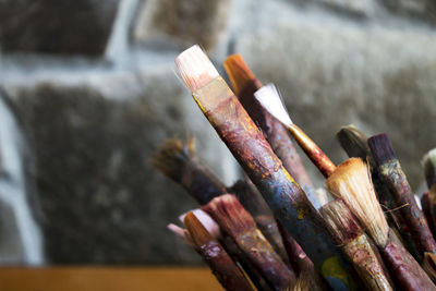 Old paintbrush closeup