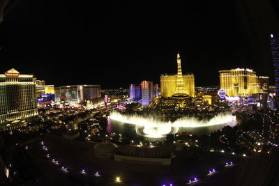 Illuminated cityscape at night