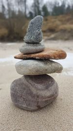 Stack of stones on sand