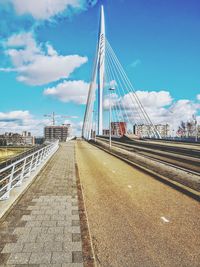 View of bridge against cloudy sky