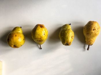 Close-up of fruits on white background