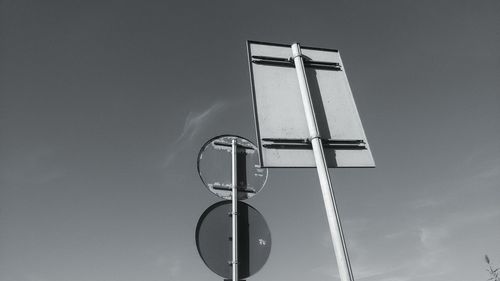 Low angle view of basketball hoop against sky