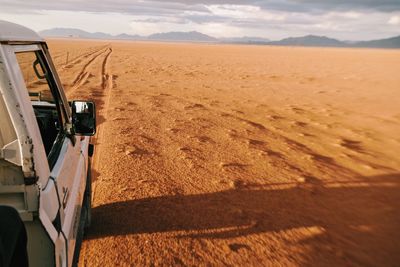 Scenic view of desert against sky