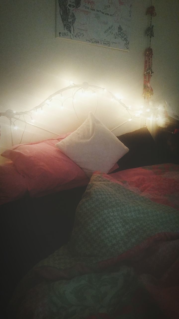 indoors, illuminated, textile, pattern, fabric, electricity, winter, no people, lighting equipment, covering, night, snow, wall - building feature, tranquility, nature, cold temperature, copy space, white color, sky