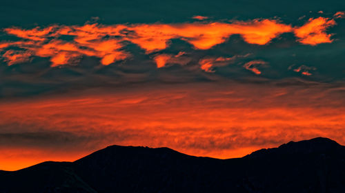 Scenic view of dramatic sky during sunset