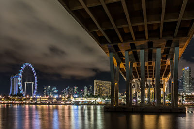 Illuminated city at night