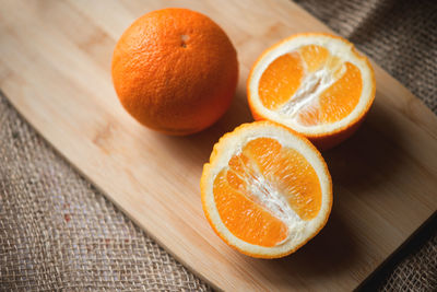 Close-up of oranges on table