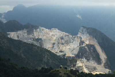 Aerial view of rocky mountains