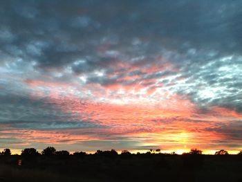 Scenic view of dramatic sky during sunset