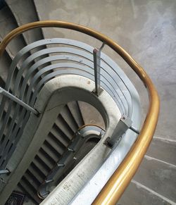 High angle view of spiral stairs