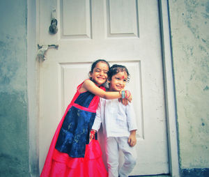 Brother and sister celebrating raksha bandhan festival