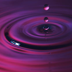 Close-up of drop falling in water