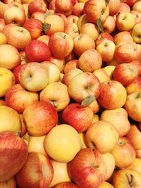 Full frame shot of apples for sale at market stall