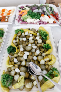 High angle view of salad in plate