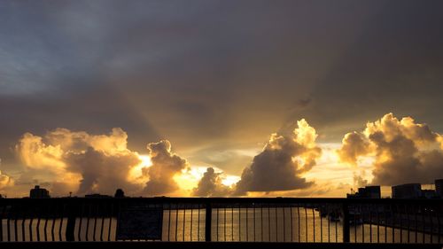 Scenic view of dramatic sky during sunset