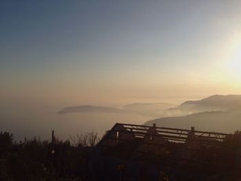 Scenic view of landscape against sky during sunset