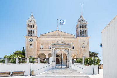 Church against clear sky