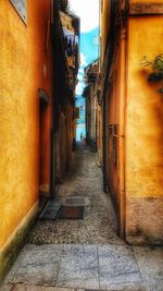 Narrow alley amidst buildings