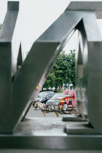 View of bridge through window