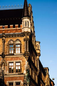 Low angle view of old building against sky