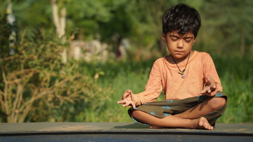 Yoga classes outside on the open air. kids yoga. healthy life style concept.