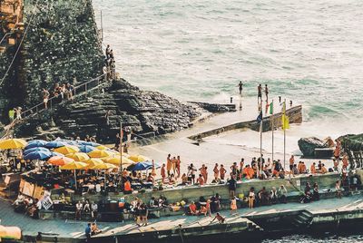 People enjoying at beach