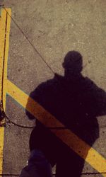 Shadow of man on wall