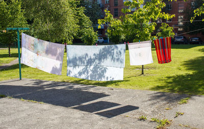 Clothes drying on clothesline